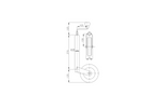 Опорно колело с чугунена скоба WINTERHOFF ST48-200V+KLE48-G 150 кг 48 мм 505-725 мм