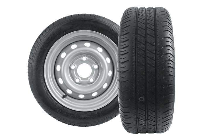 Комплект две подсилени колела за ремарке ГУМА LINGLONG 195/50 R13C 104/101N ДЖАНТА UNITRAILER 5.5Jx13"H2 5x112 ET:30