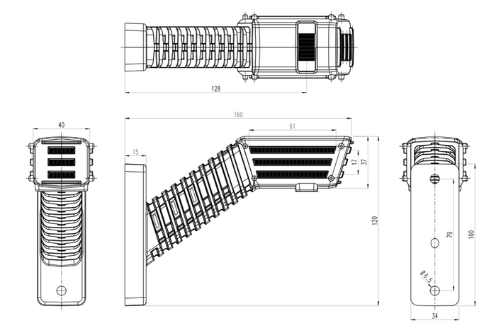 WAŚ 2554L W297.4.1 SPOT LED габаритна светлина, лява, на рамо