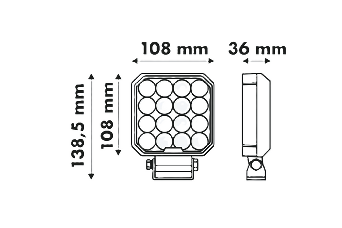 LED работна лампа рефлектор LAYTZ LY7107 64xLED 6400lm квадратна