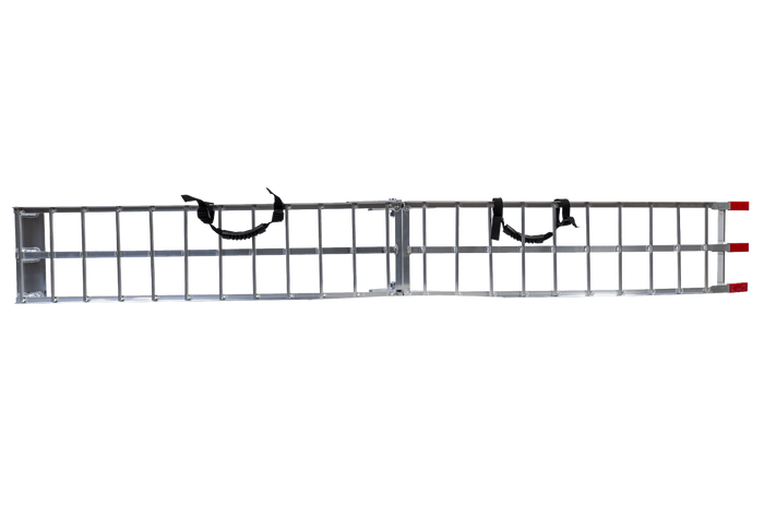 UNITRAILER ALR002 сгъваеми алуминиеви рампи за ремаркета 221 см 680 кг с колан, комплект от 2